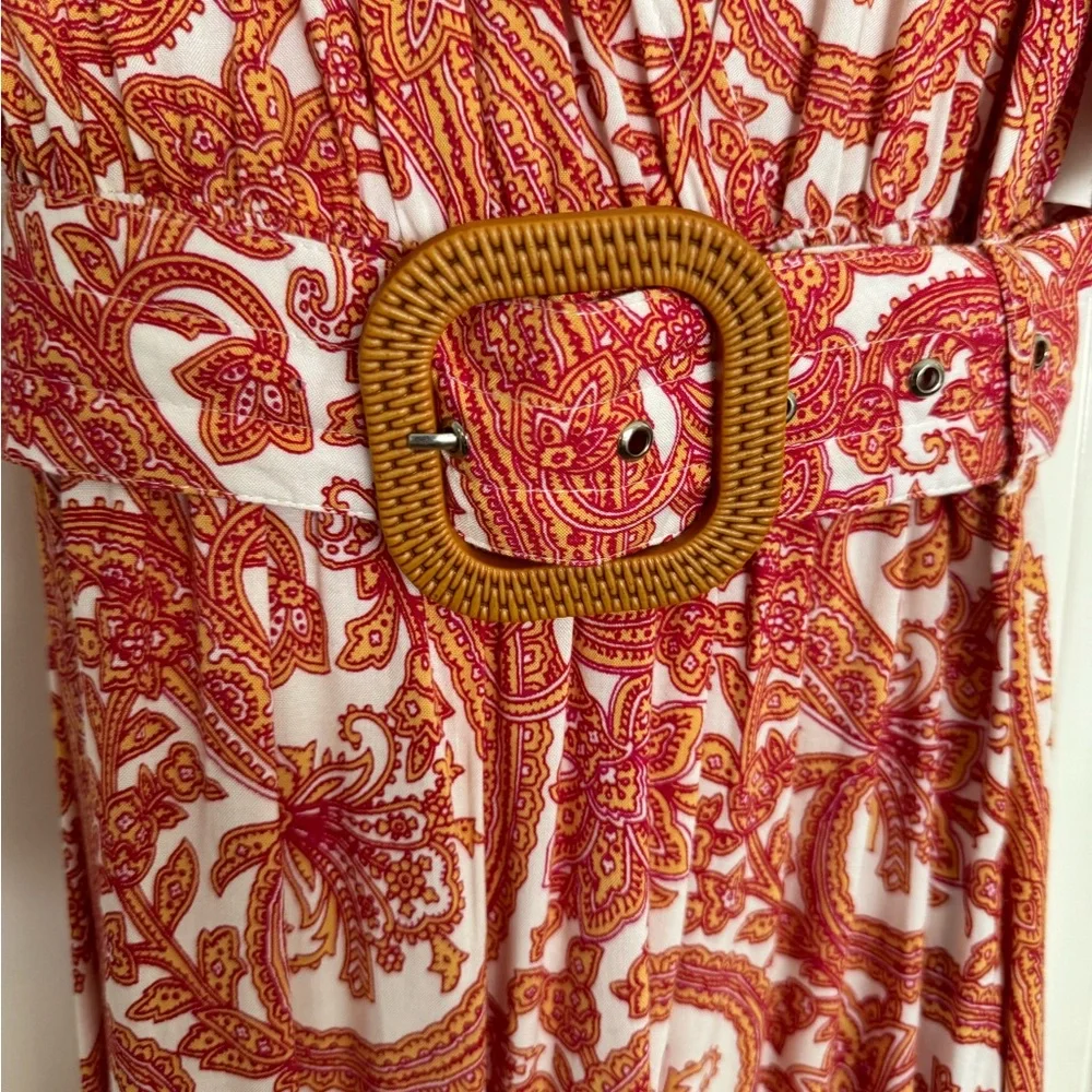 Lusana maxi dress with belt Medium - Picture 8 of 9